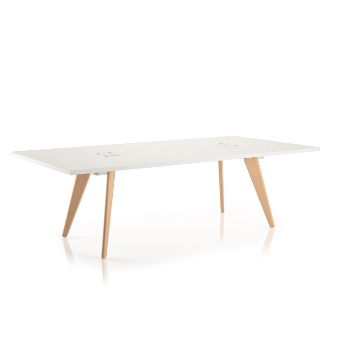 Connection Wood Leg Conference Table by KI
