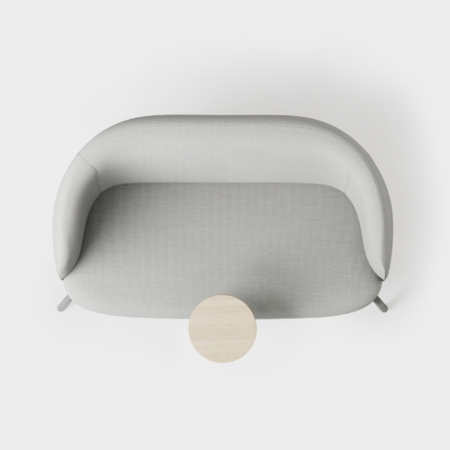 Nest Club Chair, Metal Base - with Side Table - 0