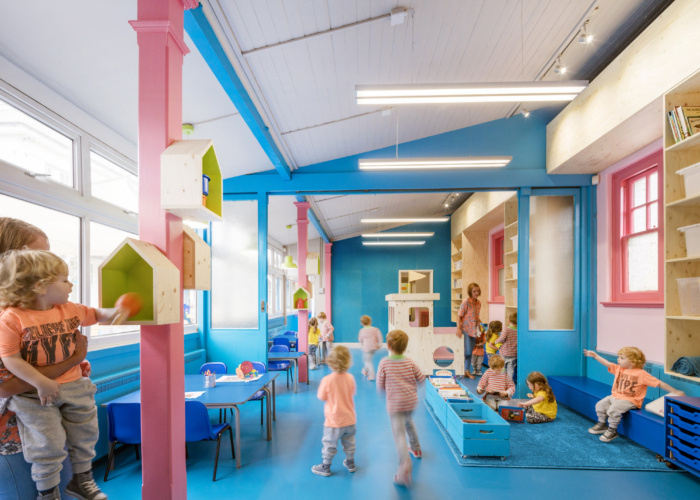 blue classroom design