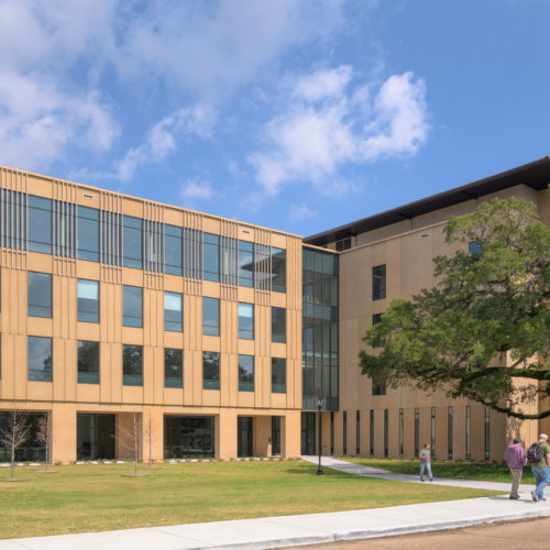 recent Our Lady of the Lake Health Interdisciplinary Science Building education design projects